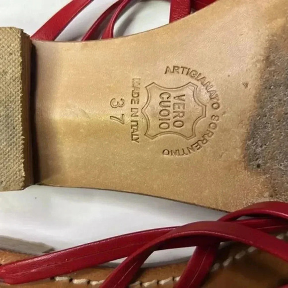 Corium Sorrento red leather sandals size 37 - Picture 4 of 5